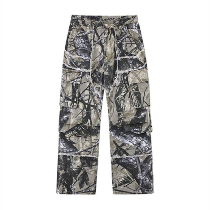 Baggy Woodland Mens Cargos- Light Weight Cotton Casaual Camouflage Cargos