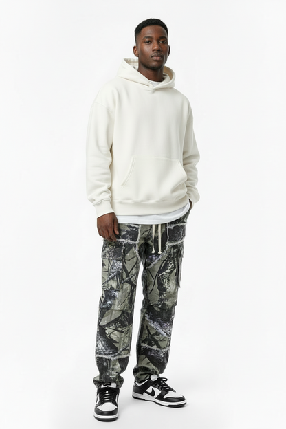 Baggy Woodland Mens Cargos- Light Weight Cotton Casaual Camouflage Cargos