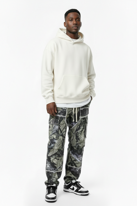 Baggy Woodland Mens Cargos- Light Weight Cotton Casaual Camouflage Cargos