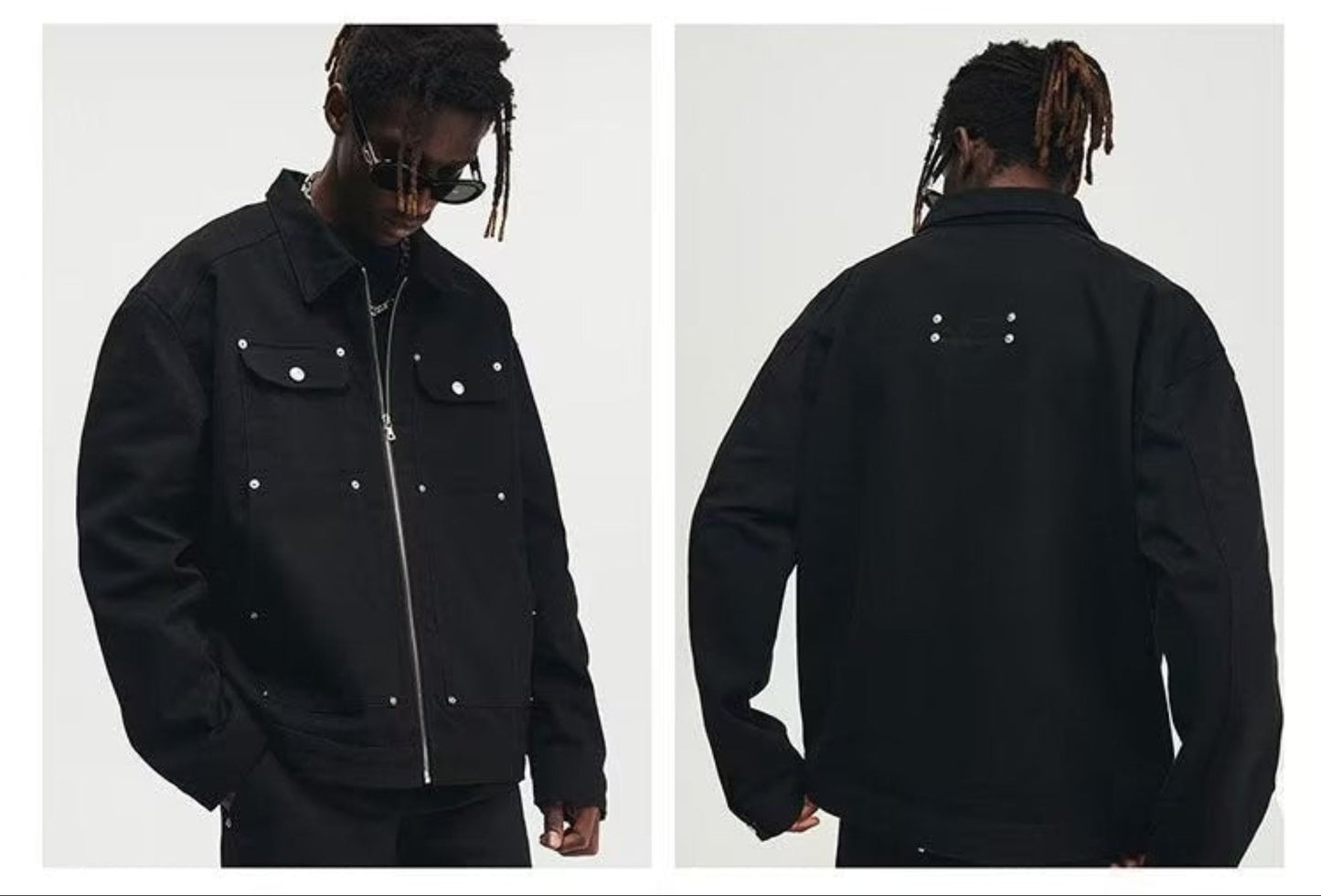 Black Lux Jacket with buttons