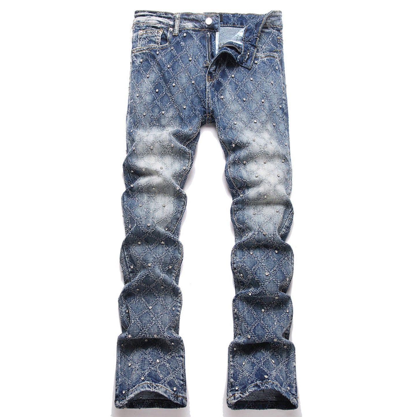 Diamond Studded Lux Denim Jeans