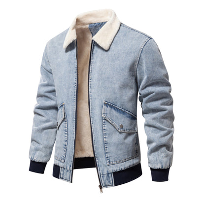 Cashmere Mens Street Denim Jacket- Light Weight Cashmere Winter Jacket