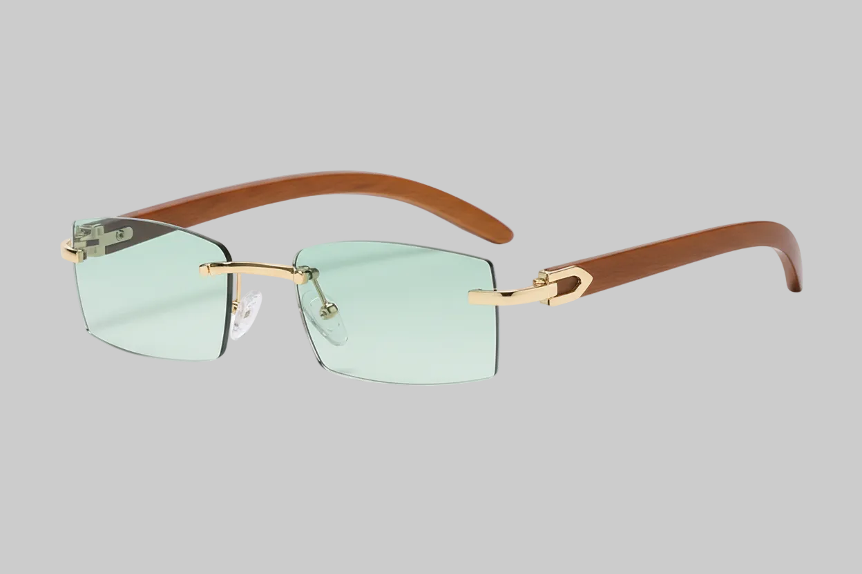 The Golden Timber Frames- Vintage Rimless UV-400 Protected Frames