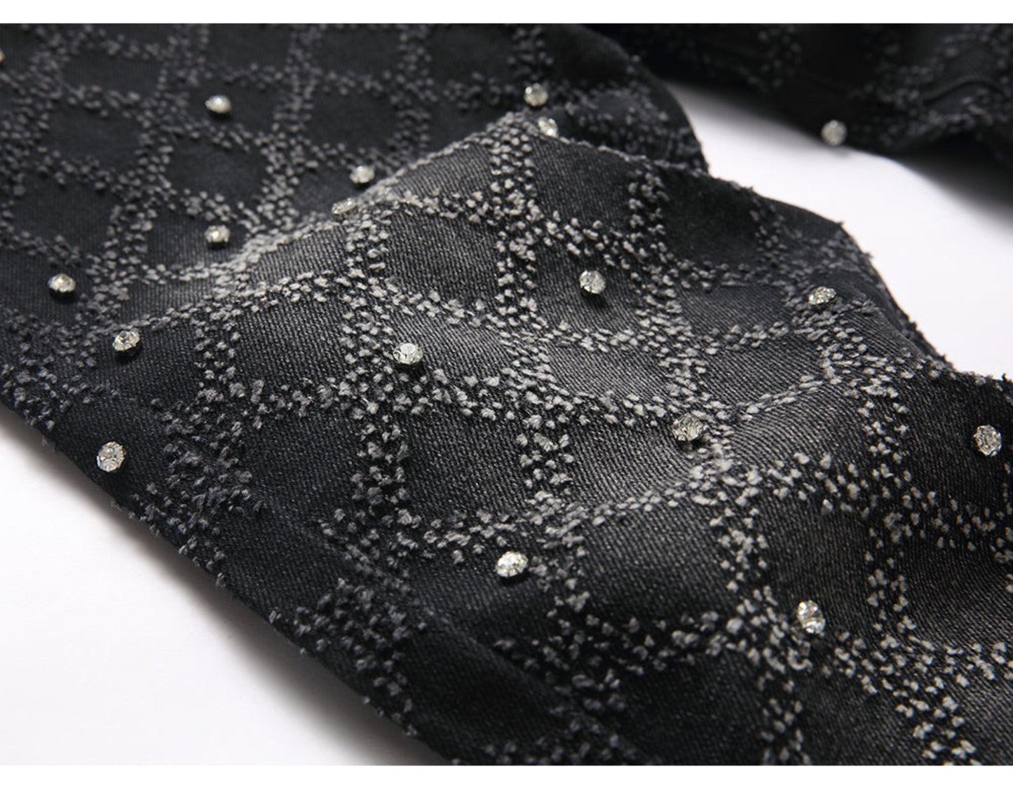 Diamond Studded Lux Denim Jeans