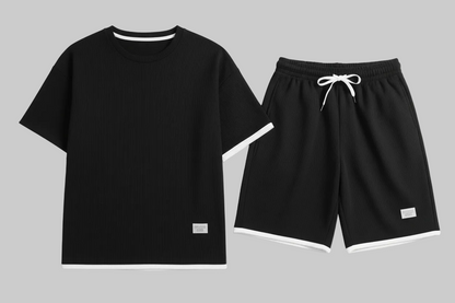 Lux Waffle Lounge Set- Lightweight Casual Men's Polyester Set