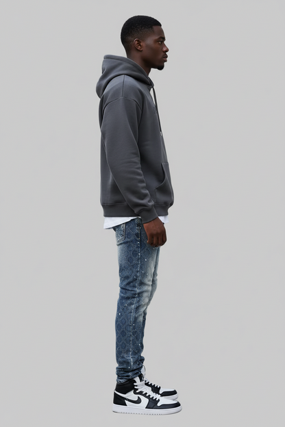 Frostbite Diamond Studded Denim Jeans- Men's Light Weight Cotton Casual Denim Jeans