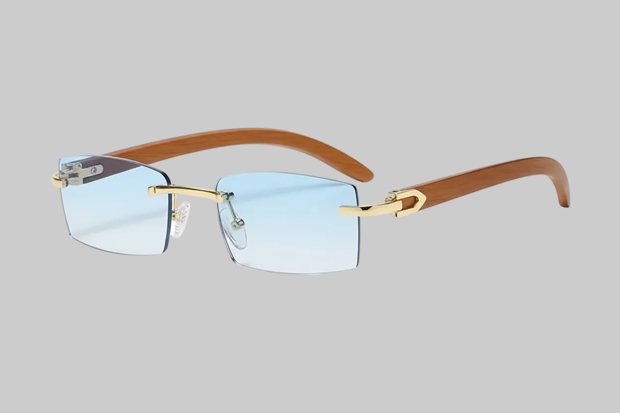 The Golden Timber Frames- Vintage Rimless UV-400 Protected Frames