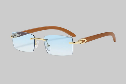 The Golden Timber Frames- Vintage Rimless UV-400 Protected Frames
