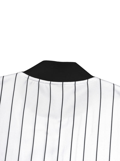 Striped Full-Zip Baseball Jersey