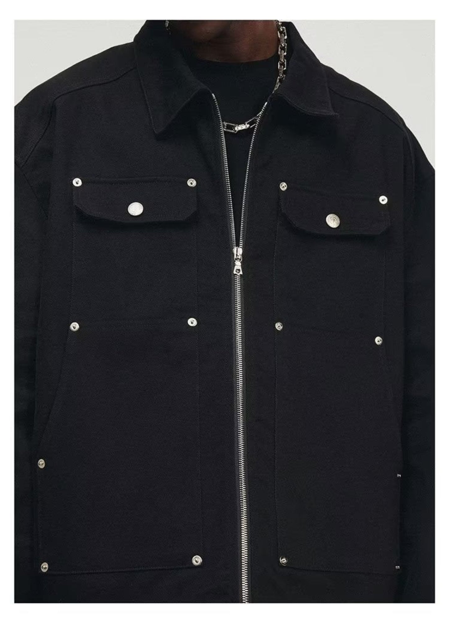 Black Lux Jacket with buttons