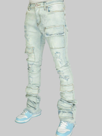 Trenches Stacked Mens Denim Cargos- Light Weight Utility Cargos