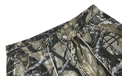 Baggy Woodland Mens Cargos- Light Weight Cotton Casaual Camouflage Cargos