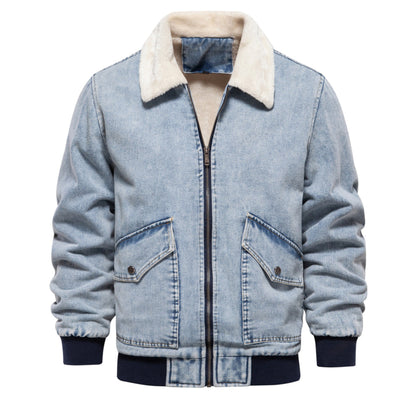 Cashmere Mens Street Denim Jacket- Light Weight Cashmere Winter Jacket