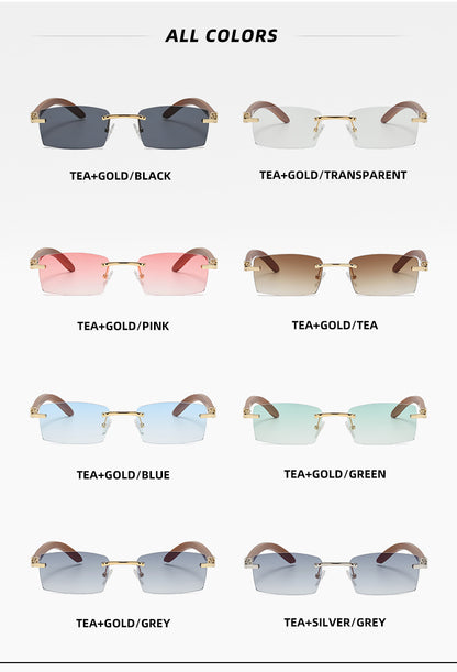 The Golden Timber Frames- Vintage Rimless UV-400 Protected Frames