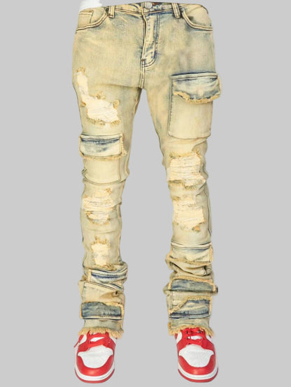 Trenches Stacked Mens Denim Cargos- Light Weight Utility Cargos