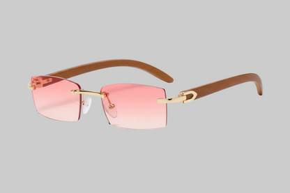The Golden Timber Frames- Vintage Rimless UV-400 Protected Frames
