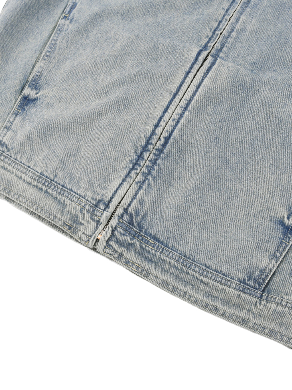 Vintage Wash Zip Denim Jacket