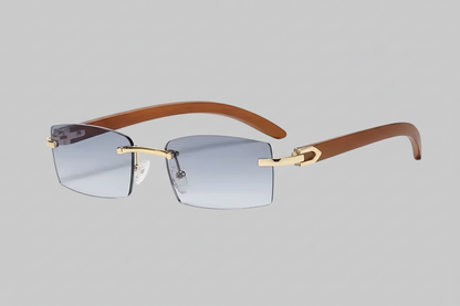 The Golden Timber Frames- Vintage Rimless UV-400 Protected Frames