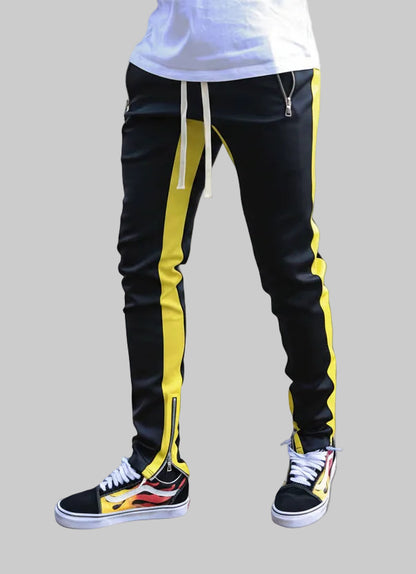 Mens Street Track Runner Pants- Light Weight Track Pants With Strecth