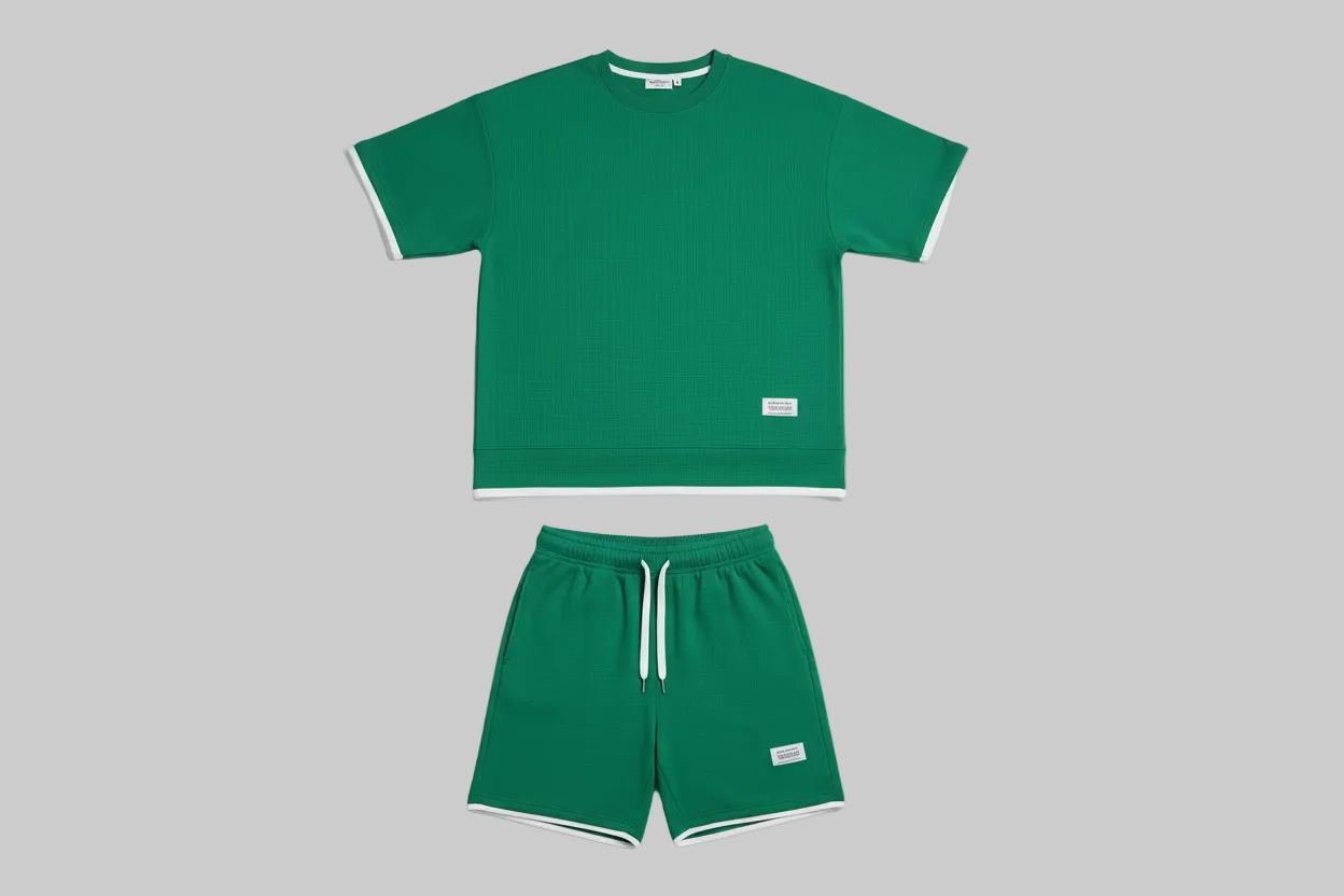 Lux Waffle Lounge Set- Lightweight Casual Men's Polyester Set