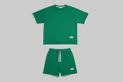 Lux Waffle Lounge Set- Lightweight Casual Men's Polyester Set