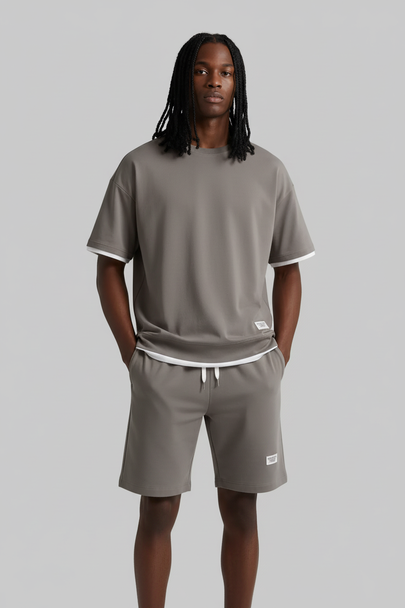 Lux Waffle Lounge Set- Lightweight Casual Men's Polyester Set