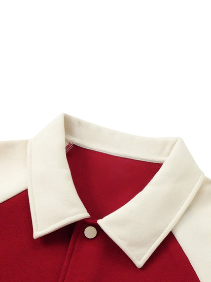 Raglan Contrast Baseball Jacket