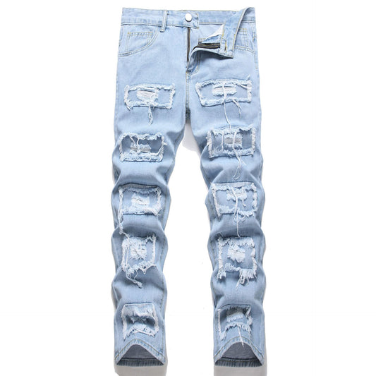 Blue Distressed Denim Jeans