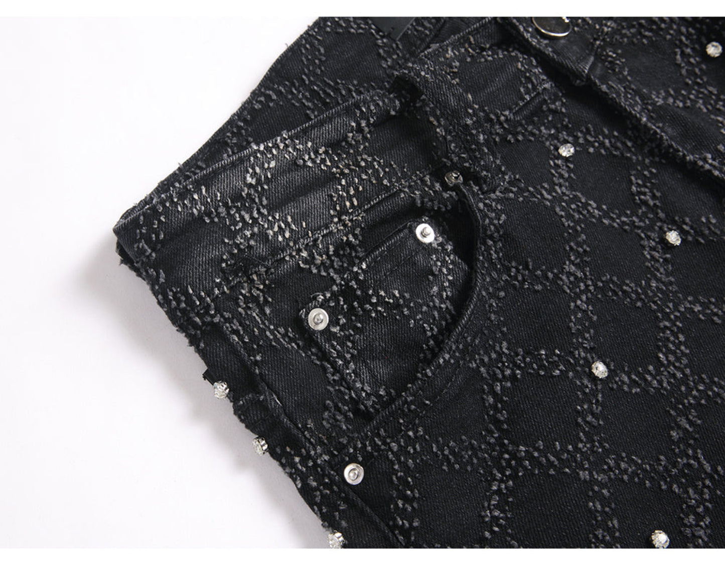 Diamond Studded Lux Denim Jeans