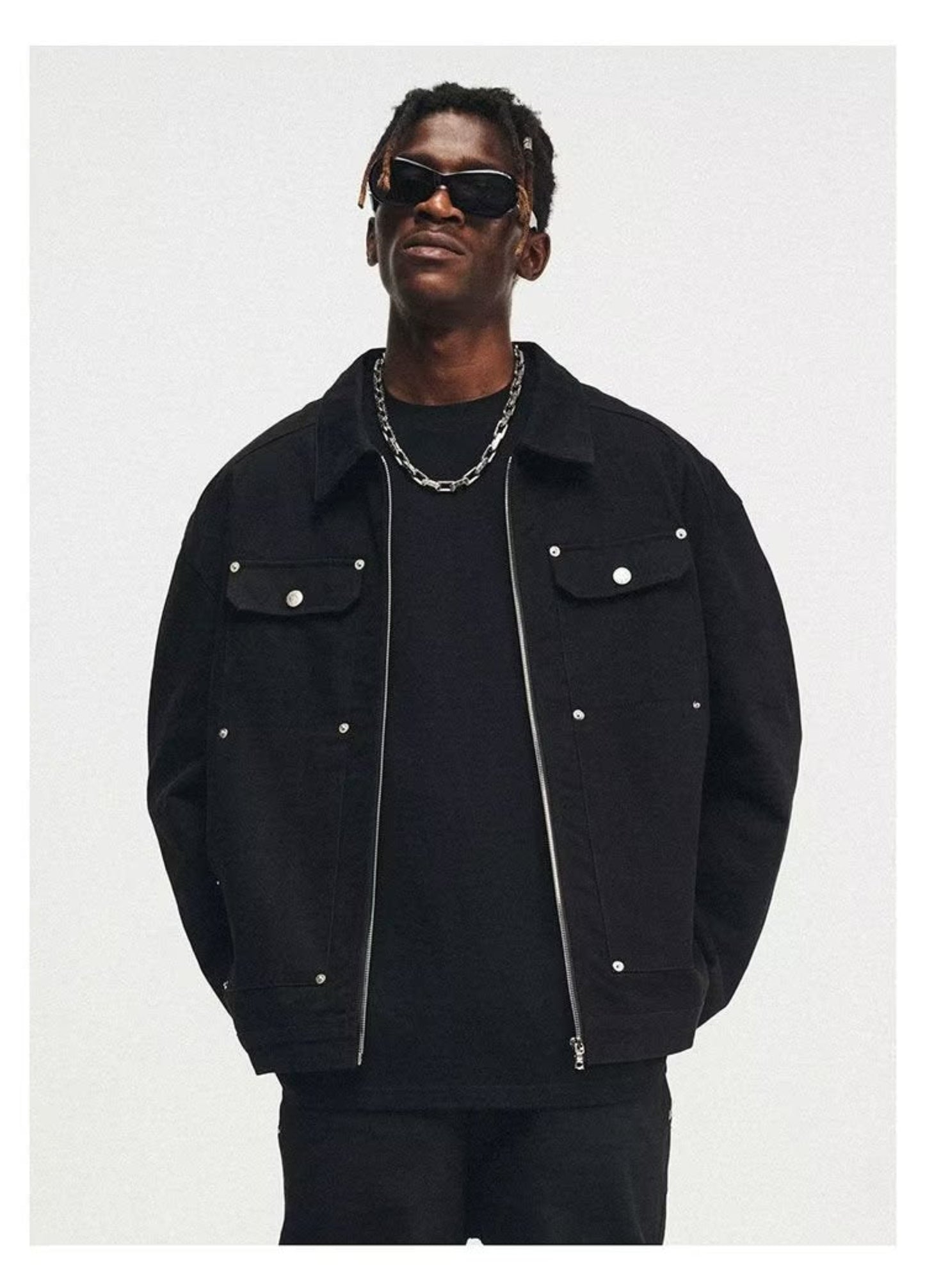 Black Lux Jacket with buttons