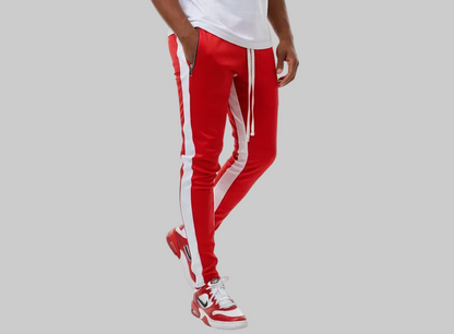 Mens Street Track Runner Pants- Light Weight Track Pants With Strecth