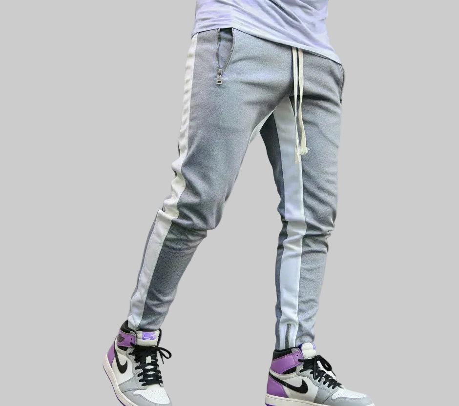 Mens Street Track Runner Pants- Light Weight Track Pants With Strecth