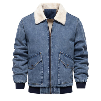 Cashmere Mens Street Denim Jacket- Light Weight Cashmere Winter Jacket