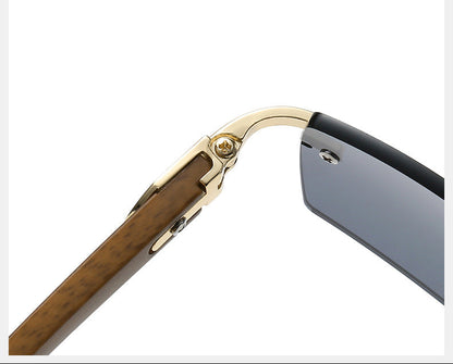 The Golden Timber Frames- Vintage Rimless UV-400 Protected Frames