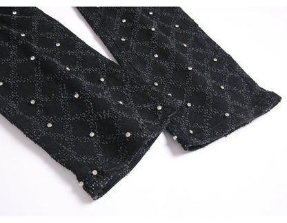 Frostbite Diamond Studded Denim Jeans- Men's Light Weight Cotton Casual Denim Jeans