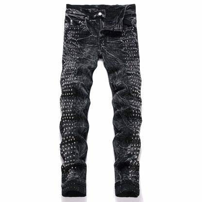 Midnight Ash Studded Jeans- Light Weight Casual Studded Design Denim Jeans