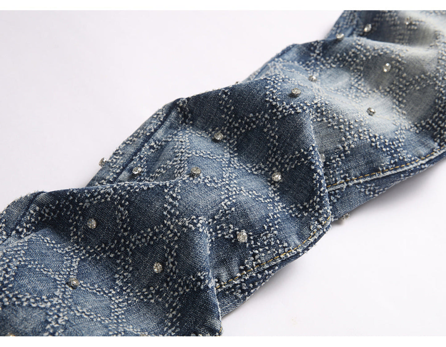 Diamond Studded Lux Denim Jeans