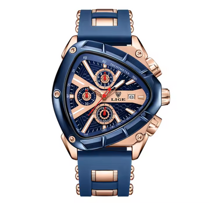 Quartz Tri-Bezel Watch-  Mens Illuminating Elegant Tri-Bezel Watch