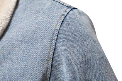 Cashmere Mens Street Denim Jacket- Light Weight Cashmere Winter Jacket