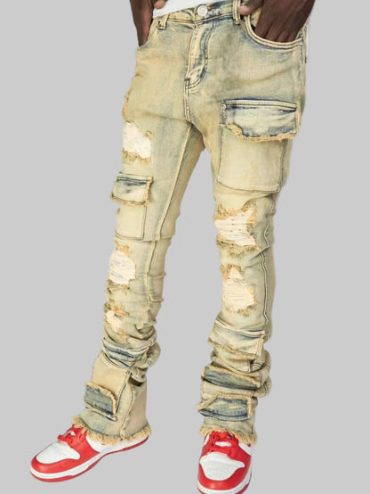 Trenches Stacked Mens Denim Cargos- Light Weight Utility Cargos