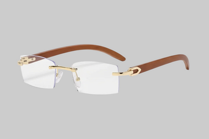 The Golden Timber Frames- Vintage Rimless UV-400 Protected Frames