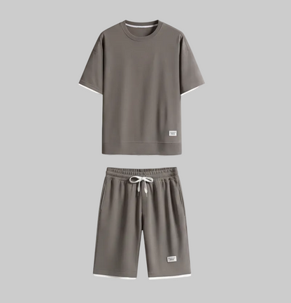 Lux Waffle Lounge Set- Lightweight Casual Men's Polyester Set