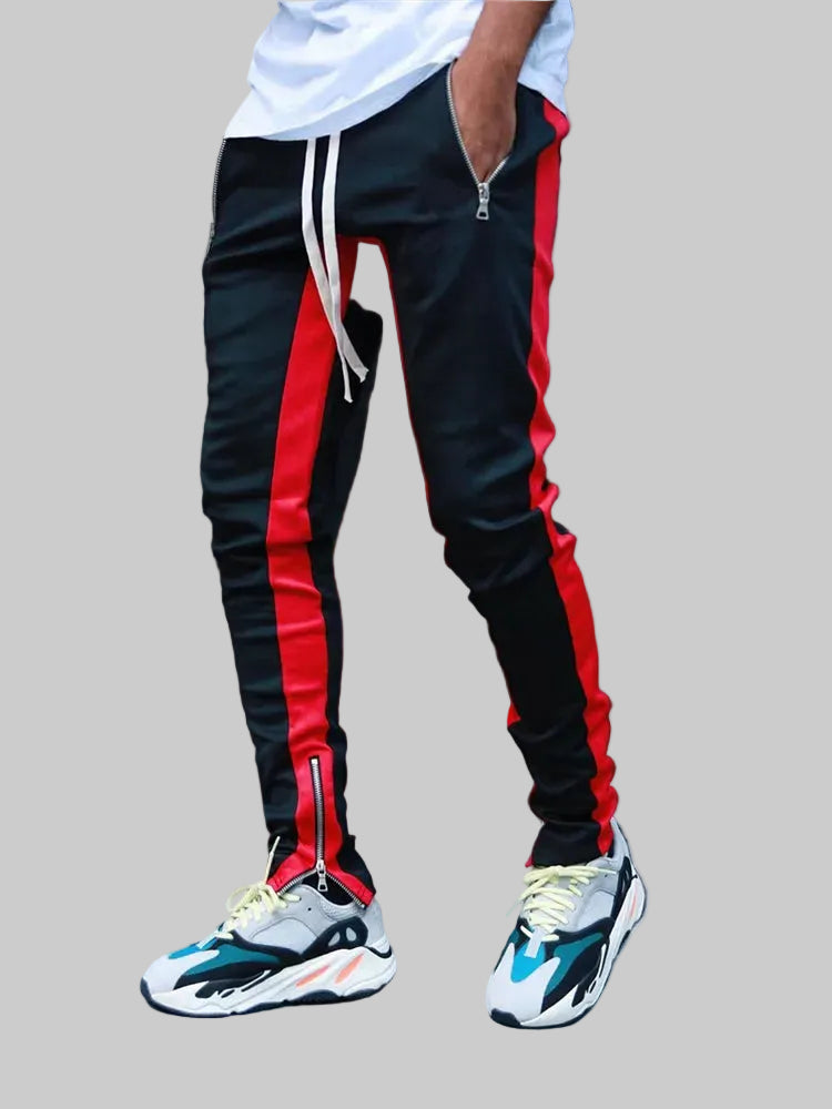 Mens Street Track Runner Pants- Light Weight Track Pants With Strecth