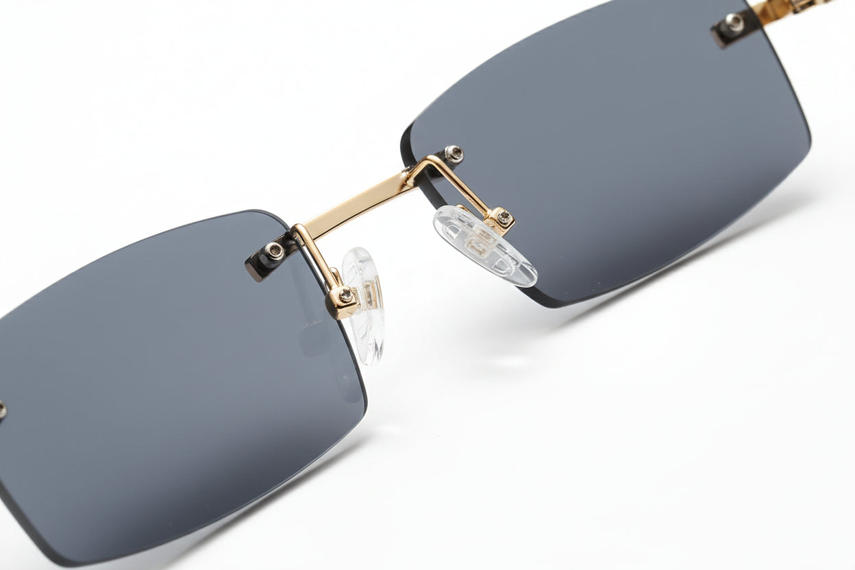 The Golden Timber Frames- Vintage Rimless UV-400 Protected Frames