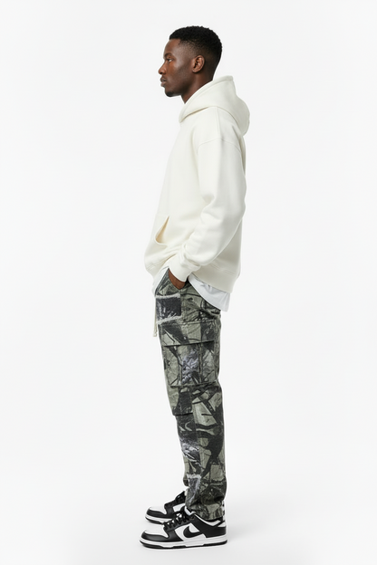 Baggy Woodland Mens Cargos- Light Weight Cotton Casaual Camouflage Cargos