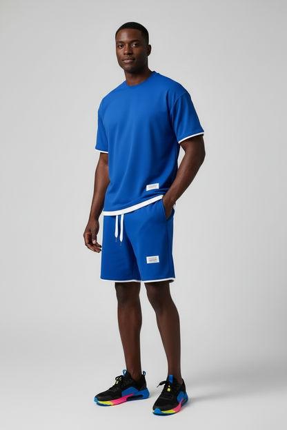 Lux Waffle Lounge Set- Lightweight Casual Men's Polyester Set