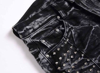 Midnight Ash Studded Jeans- Light Weight Casual Studded Design Denim Jeans