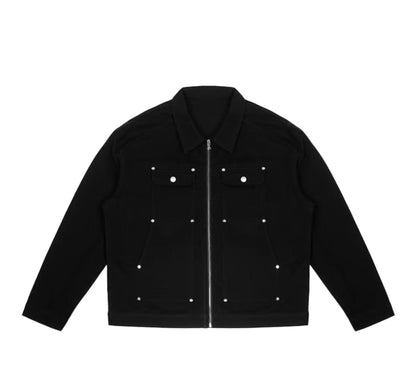 Black Cat Mens Denim Jacket- Light Weight Cotton Collard Denim Jacket