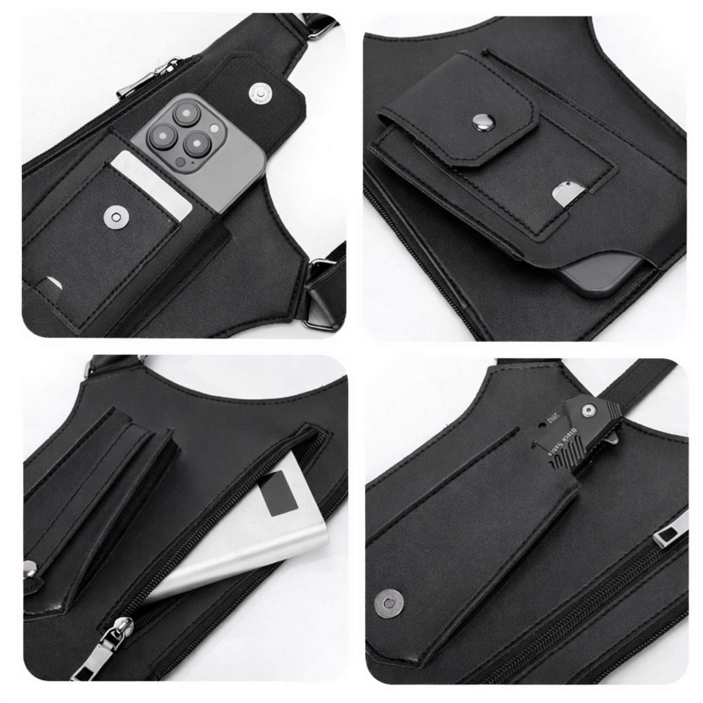 Premium Leather Adjustable Satchel - Men's Adjustable Lifestyle Crossbodybag