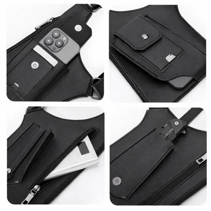 Premium Leather Adjustable Satchel - Men's Adjustable Lifestyle Crossbodybag